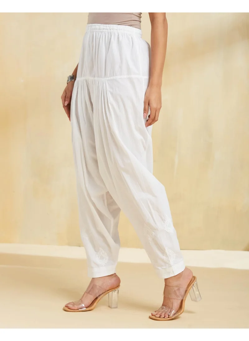 Fabindia White Cotton Chikankari Salwar