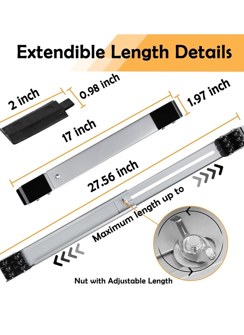 Generic - Extendable Furniture Appliance Rollers with 24 Rollers u0026 Brake, Heavy Duty Mover Tool for Washing Machines, Dryers, Refrigerators – Supports Up to 660 lbs, Black - Image 1