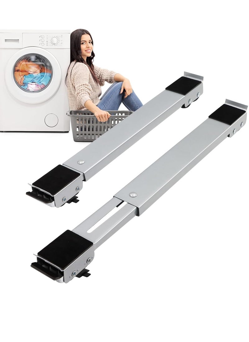 Generic - Extendable Furniture Appliance Rollers with 24 Rollers u0026 Brake, Heavy Duty Mover Tool for Washing Machines, Dryers, Refrigerators – Supports Up to 660 lbs, Black - Image 1