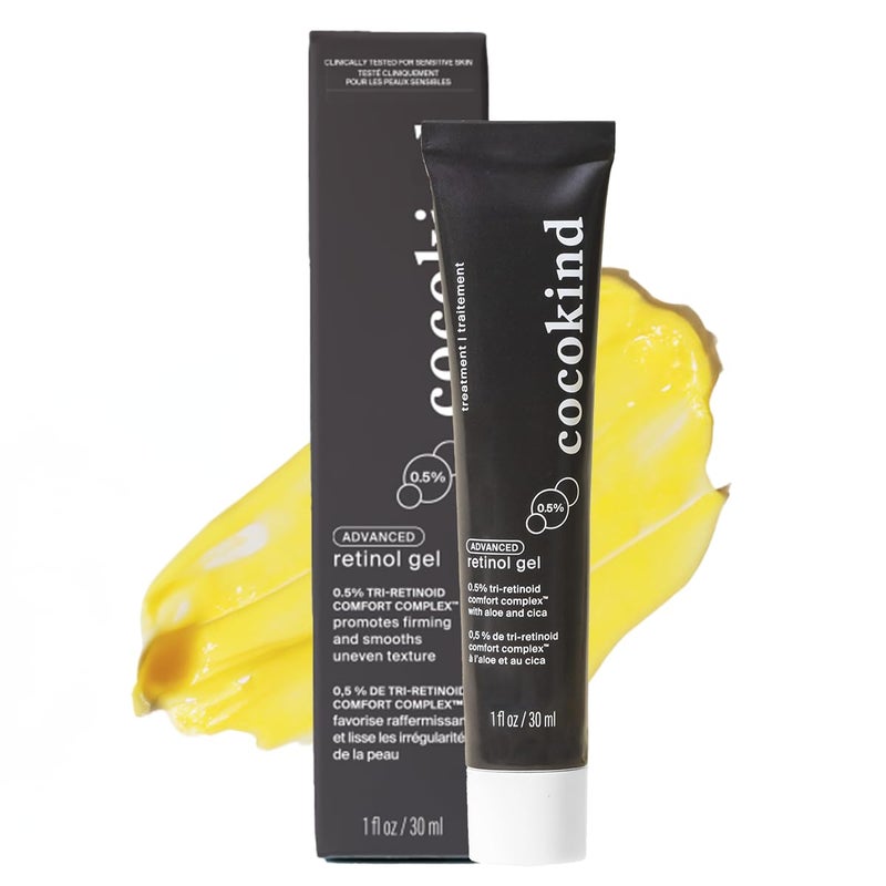 Cocokind Advanced Retinol Gel 0.5%, Improve the Appearance of Fine Lines and Uneven Texture without Irritation, Aloe and Cica to Prevent Dryness, 1 fl oz - Image 1