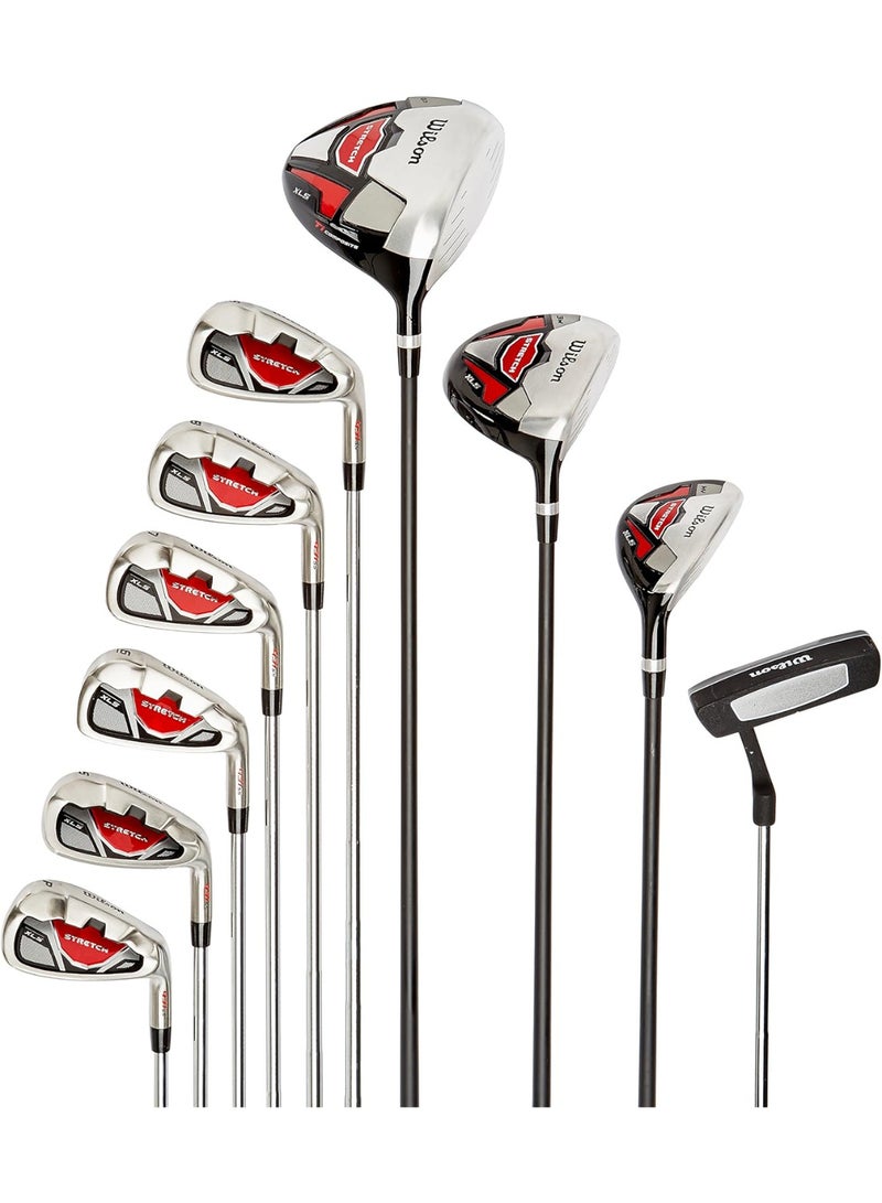 Wilson Amazon Exclusive Beginner Complete Set, 10 extended length (+1 in) golf clubs with stand bag, Men's (right hand), Stretch XL, Black/Grey/Red, WGG157549 - Image 2