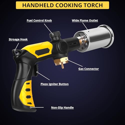TBTeek Powerful Cooking Torch, TBTEEK Sous Vide Propane Torch, Kitchen Culinary Grilling Torch Lighter for Searing Meat, Charcoal Lighter, BBQ and Campfire Starter (Tank Not Included) - Image 3
