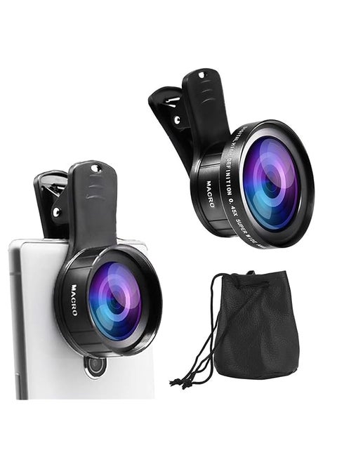 0.45X Ultra Wide Angle Macro Lens For Mobile Phones Slr External Cameras Special Effects Mobile Phone Lenses Mini Cameras Compatible With Most Smartphone Videos Live Performances And Vlo