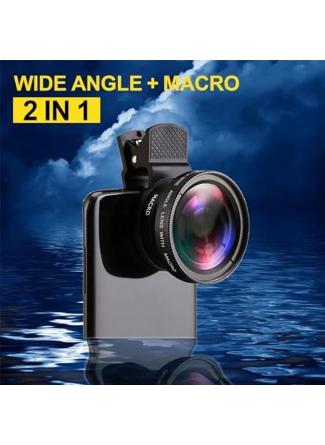 0.45X Ultra Wide Angle Macro Lens For Mobile Phones Slr External Cameras Special Effects Mobile Phone Lenses Mini Cameras Compatible With Most Smartphone Videos Live Performances And Vlo