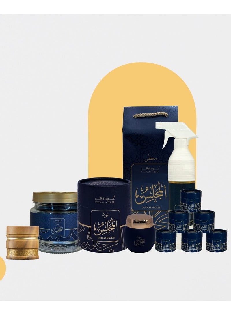 OUD LOVER Al-Majlis Collection by Oud Lover 9 Premium Oriental Fragrance Products with a Luxury Incense Burner – Perfect Gift for Special Occasions  - Image 1