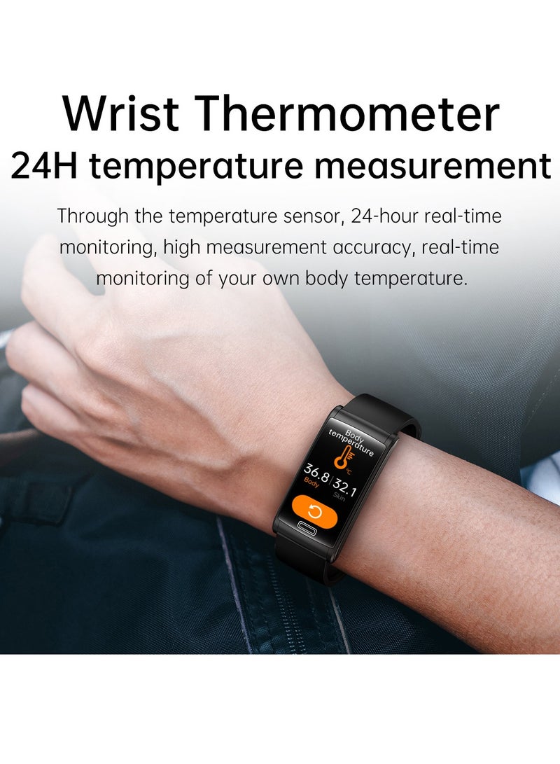 AROAQ E600 Smart Watch , Amoled Display Waterproof Sport Activity Tracker Watch, 1.47" Display Touch Screen Health Tracker Watch With 15 Plus Sports Mode, (Black silicone + black Milan steel) - Image 3