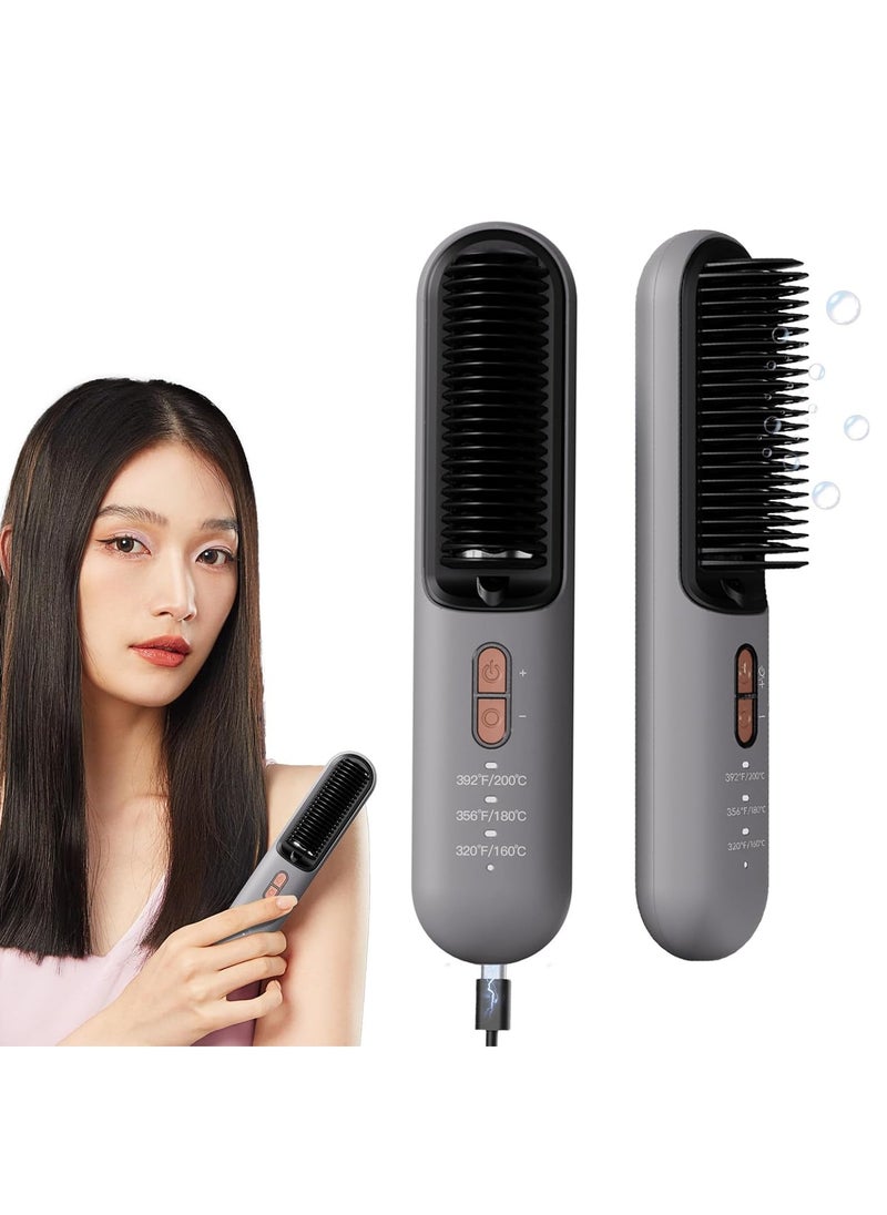 Cordless Ionic Hair Straightener Brush – Mini Hot Comb With 3 Heat Levels, USB-C Rechargeable, Anti-Scald & Portable For Women - pzsku/Z3FC023EDD0A84E2B2BADZ/45/1741171774/bb448728-4974-4d13-84a2-4c6cd451d3ce