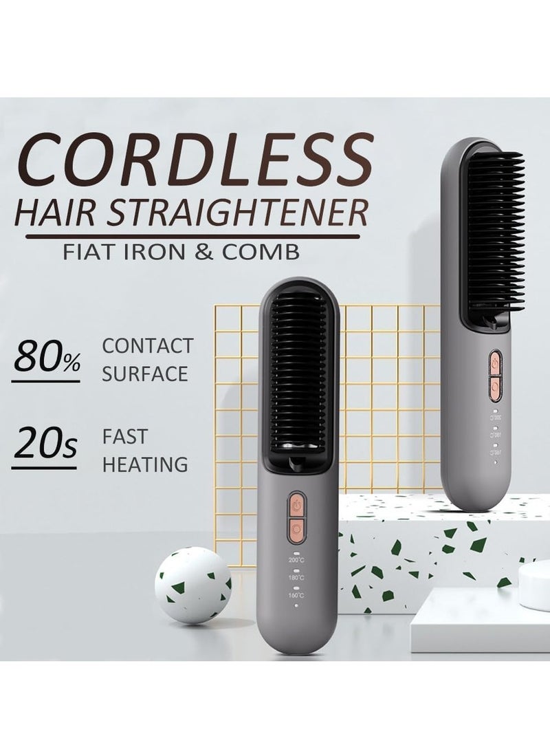 Cordless Ionic Hair Straightener Brush – Mini Hot Comb With 3 Heat Levels, USB-C Rechargeable, Anti-Scald & Portable For Women - pzsku/Z3FC023EDD0A84E2B2BADZ/45/1741171789/ef6188e0-f94a-4556-a417-d3115761cd17