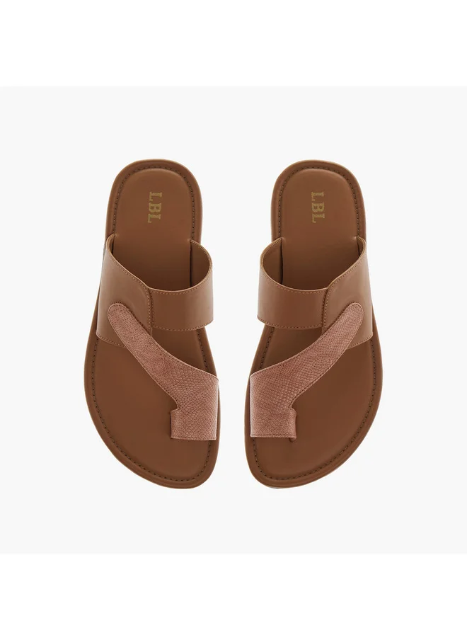 LBL by Shoexpress Boys Textured Slip-On Arabic Sandals with Toe Loop Detail