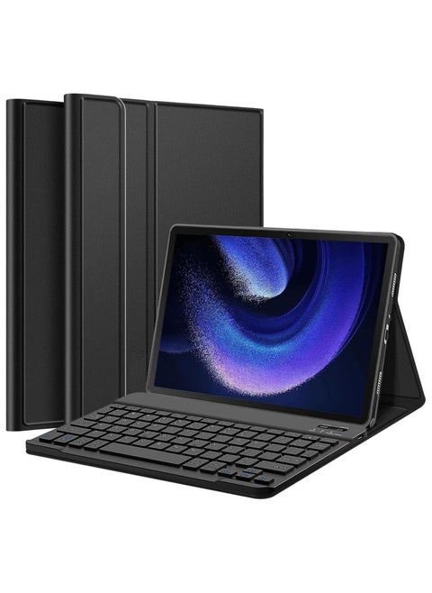 جراب لوحة المفاتيح لجهاز Xiaomi Pad 6 / Pad 6 Pro 11 بوصة 2023 اللوحي ، غطاء حامل PU رفيع مع لوحة مفاتيح بلوتوث لاسلكية قابلة للفصل مغناطيسيًا