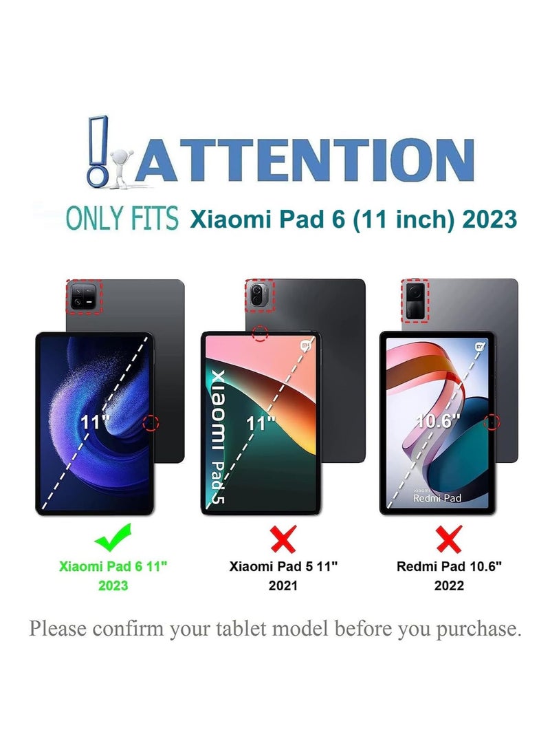ماركة غير محددة - جراب لوحة المفاتيح لجهاز Xiaomi Pad 6 / Pad 6 Pro 11 بوصة 2023 اللوحي ، غطاء حامل PU رفيع مع لوحة مفاتيح بلوتوث لاسلكية قابلة للفصل مغناطيسيًا - Image 1