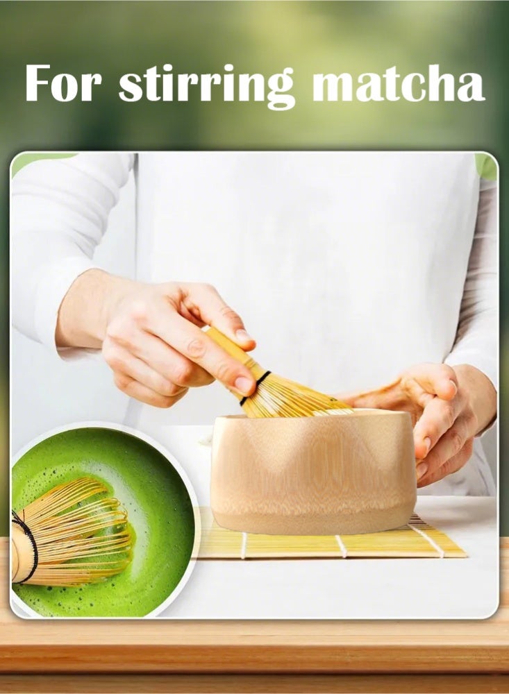 PHISMA 4-Piece Matcha Set, Traditional Handmade Tea Set with Bamboo Bowl, Tea Spoon, Bamboo Matcha Stirrer, and Saucer - Image 3