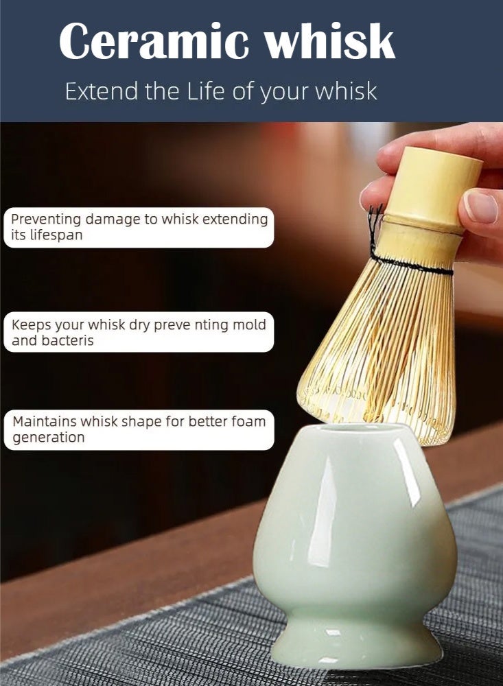 PHISMA 4-Piece Matcha Set, Traditional Handmade Tea Set with Bamboo Bowl, Tea Spoon, Bamboo Matcha Stirrer, and Saucer - Image 5