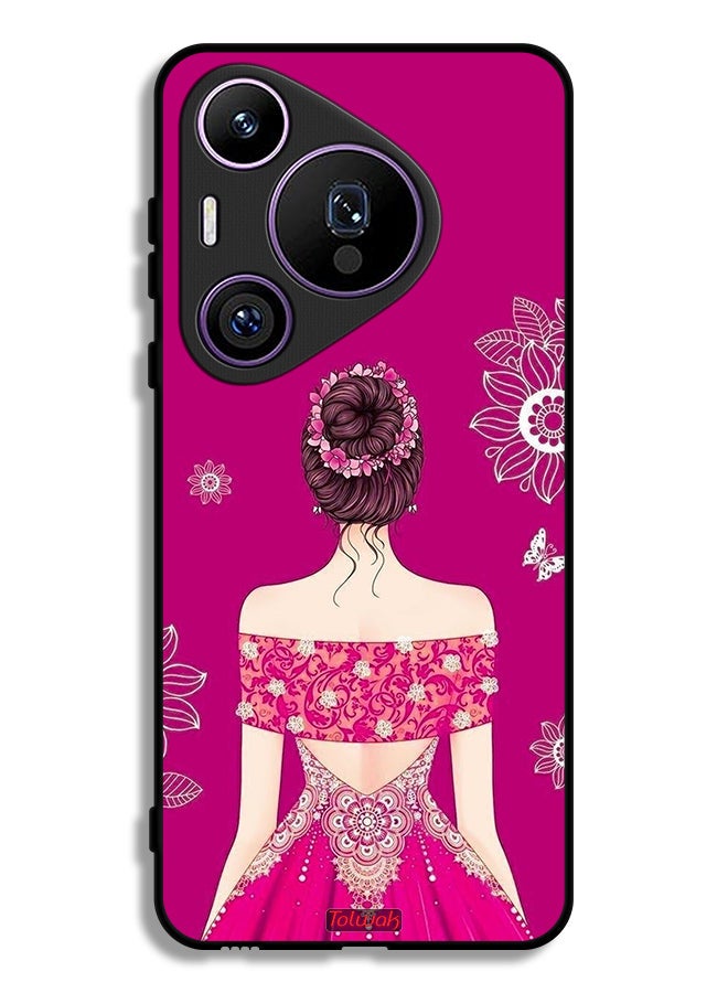 Tolwak Huawei Pura 70 Pro Protective Case Cover Girl And Flowers Art - Image 1