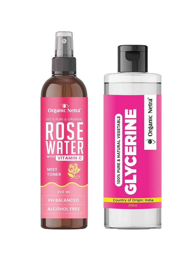 Glycerine For Face (200Ml) & Rose Water With Vitamin C (200Ml) Combo Set Ayurvedic Glow Daily Skincare (Set Of 2) - pzsku/Z3FC04FB478EFC96E0882Z/45/_/1720854935/842964dd-9b69-4a4d-aa66-5c6d6b123b12