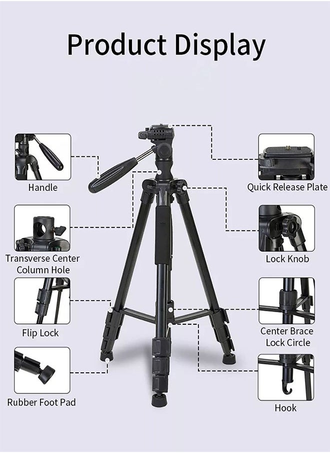 Jmary KP-2274 CameraAluminium Tripod with 4 Sections Professional Detachable Monopod Tripod with 360 Degree Head Quick Release Plate  - Image 5