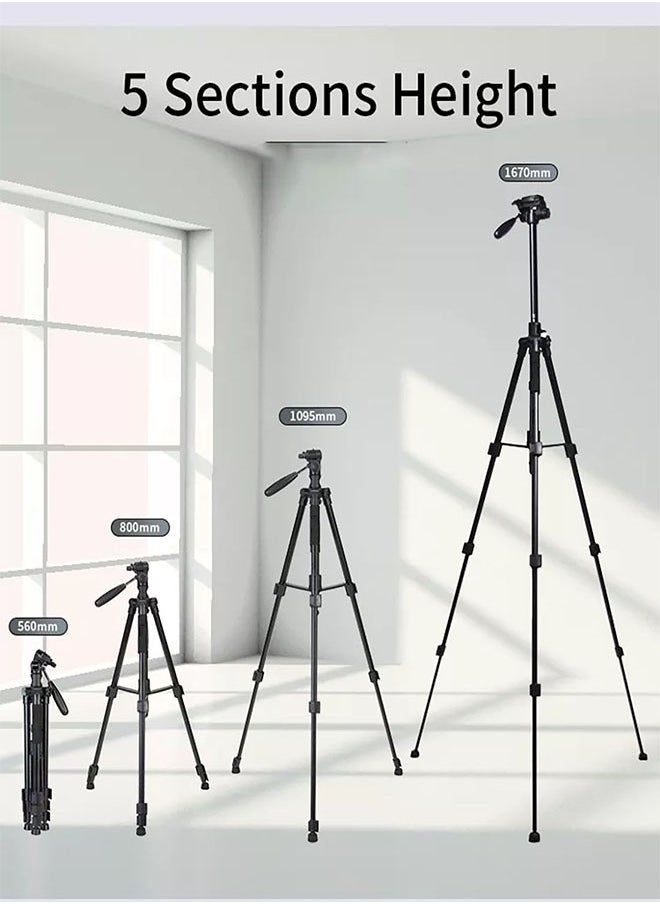 Jmary KP-2274 CameraAluminium Tripod with 4 Sections Professional Detachable Monopod Tripod with 360 Degree Head Quick Release Plate  - Image 2
