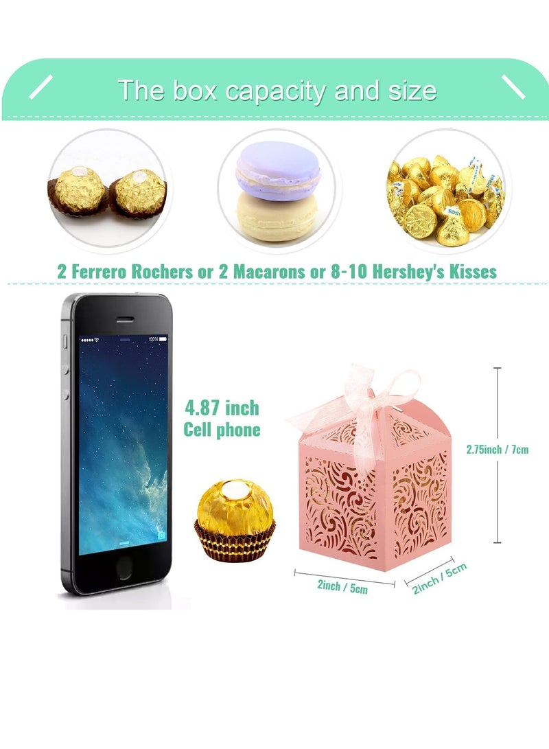 20 قطعة من صناديق الهدايا المزخرفة بالليزر، بحجم 2×2×2.75 بوصة، صناديق هدايا صغيرة للهدايا، صناديق تذكارية لحفلات الزفاف مع شريط، صناديق صغيرة للحلوى للمناسبات مثل حفلات الزفاف، استقبال العروس، الذكرى السنوية، أعياد الميلاد، صندوق هدايا رمضان، صندوق هدايا العيد. - Image 3