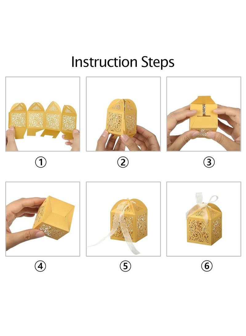 20 قطعة من صناديق الهدايا المزخرفة بالليزر، بحجم 2×2×2.75 بوصة، صناديق هدايا صغيرة للهدايا، صناديق تذكارية لحفلات الزفاف مع شريط، صناديق صغيرة للحلوى للمناسبات مثل حفلات الزفاف، استقبال العروس، الذكرى السنوية، أعياد الميلاد، صندوق هدايا رمضان، صندوق هدايا العيد. - Image 4