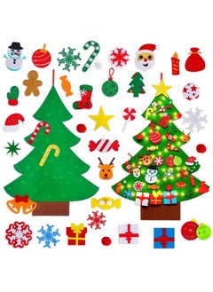 Max Fun Max Fun DIY Felt Christmas Tree Set Plus Tic-Tac-Toe Games for Kids Toddlers Wall Hanging Decorations Felt Craft Kits for Xmas Party Favors  - Image 2