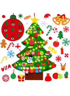 Max Fun Max Fun DIY Felt Christmas Tree Set Plus Tic-Tac-Toe Games for Kids Toddlers Wall Hanging Decorations Felt Craft Kits for Xmas Party Favors  - Image 1