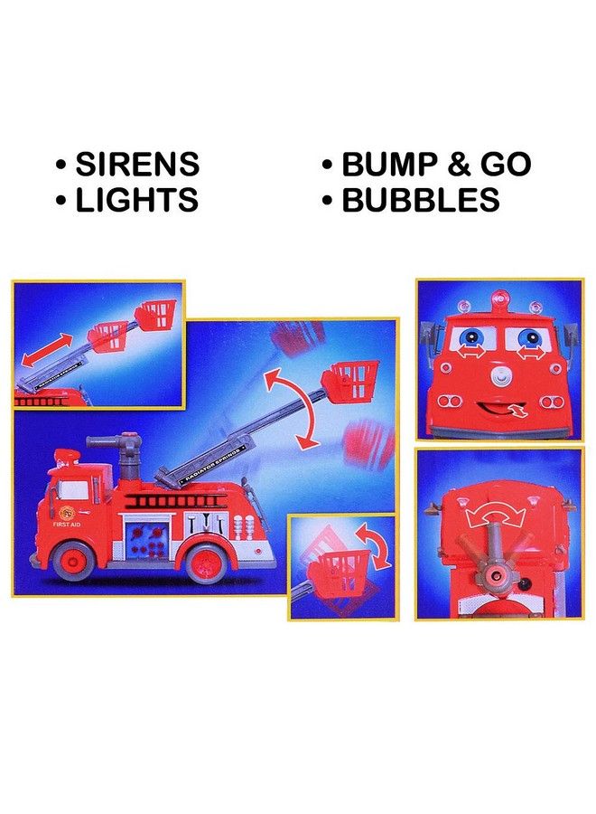 ArtCreativity Bubble Blowing Fire Engine Toy Truck For Kids Awesome Light Up Led And Siren Effects Bubble Solution With Funnel Included Best Birthday Gift For Boys And Girls 5+ - Image 5