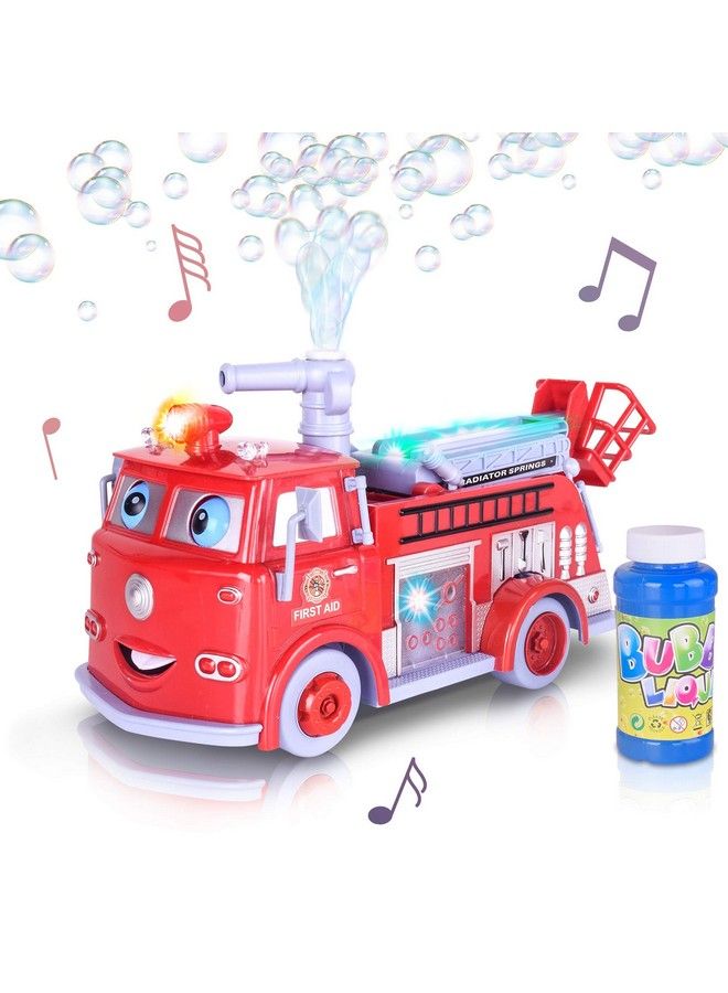 ArtCreativity Bubble Blowing Fire Engine Toy Truck For Kids Awesome Light Up Led And Siren Effects Bubble Solution With Funnel Included Best Birthday Gift For Boys And Girls 5+ - Image 2