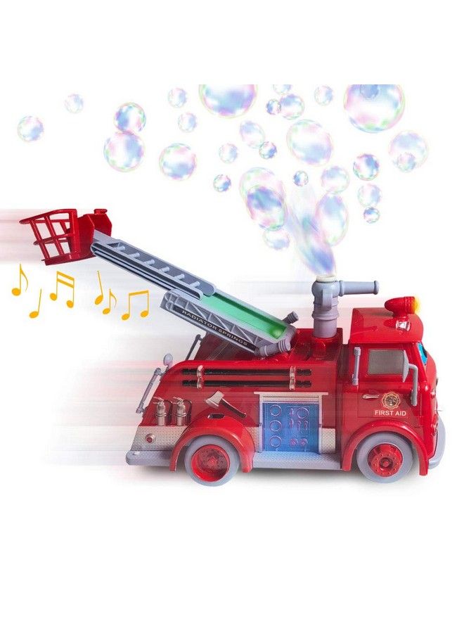 ArtCreativity Bubble Blowing Fire Engine Toy Truck For Kids Awesome Light Up Led And Siren Effects Bubble Solution With Funnel Included Best Birthday Gift For Boys And Girls 5+ - Image 3