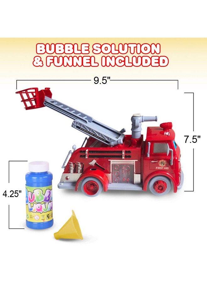 ArtCreativity Bubble Blowing Fire Engine Toy Truck For Kids Awesome Light Up Led And Siren Effects Bubble Solution With Funnel Included Best Birthday Gift For Boys And Girls 5+ - Image 4