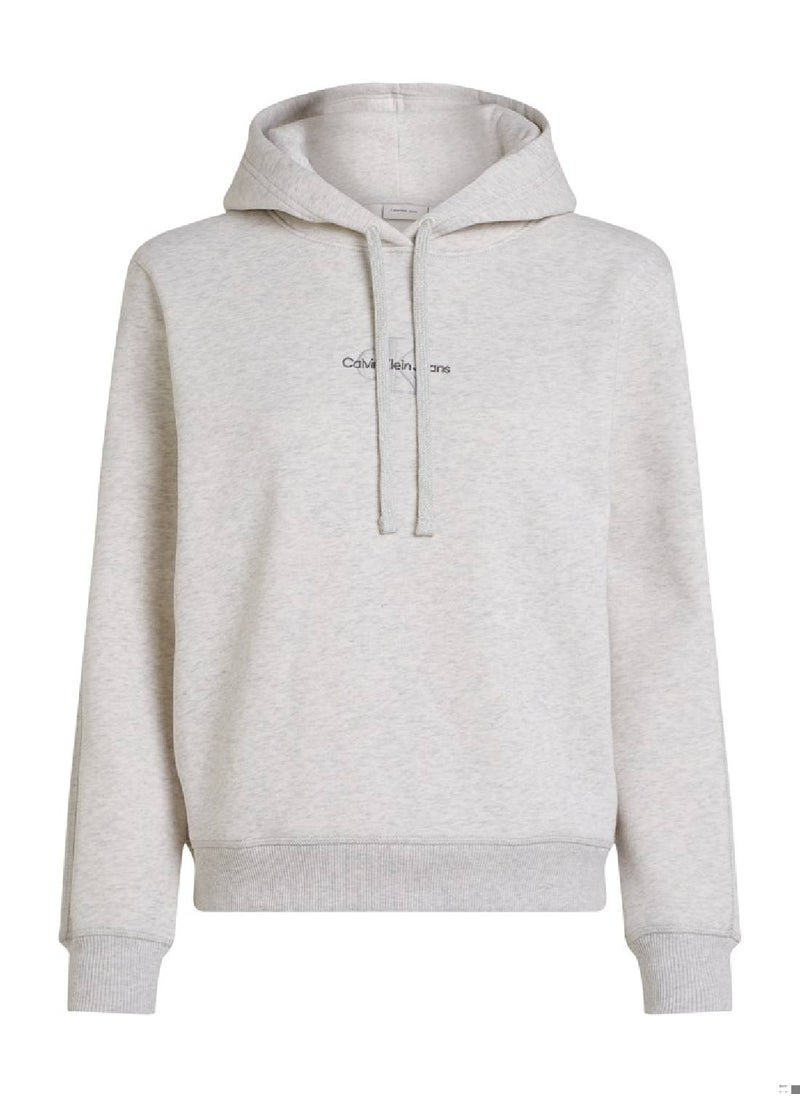 Women's  Monologo Regular Pullover Hoodie , Grey - Cotton Blend - pzsku/Z3FC0B5C5E22993CA0847Z/45/_/1728978140/0e572ddc-2e39-48fd-8b28-9291398d332d