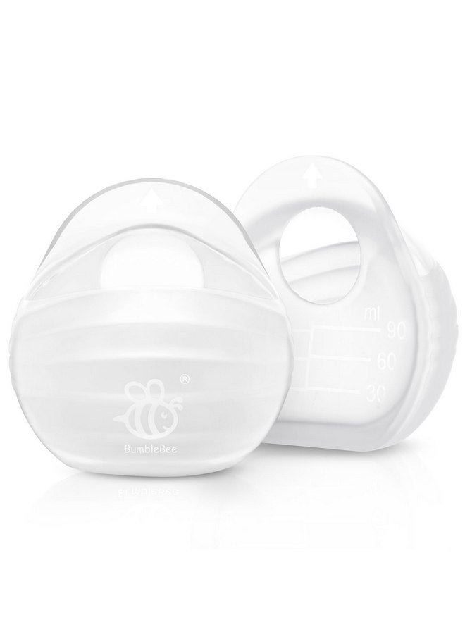 BumbleBee Milk Collector, Portable Silicone Breastmilk Catcher, Kick-Proof Wearable Brest Shields for Breastfeeding Mom, 3oz/2pcs - Image 1