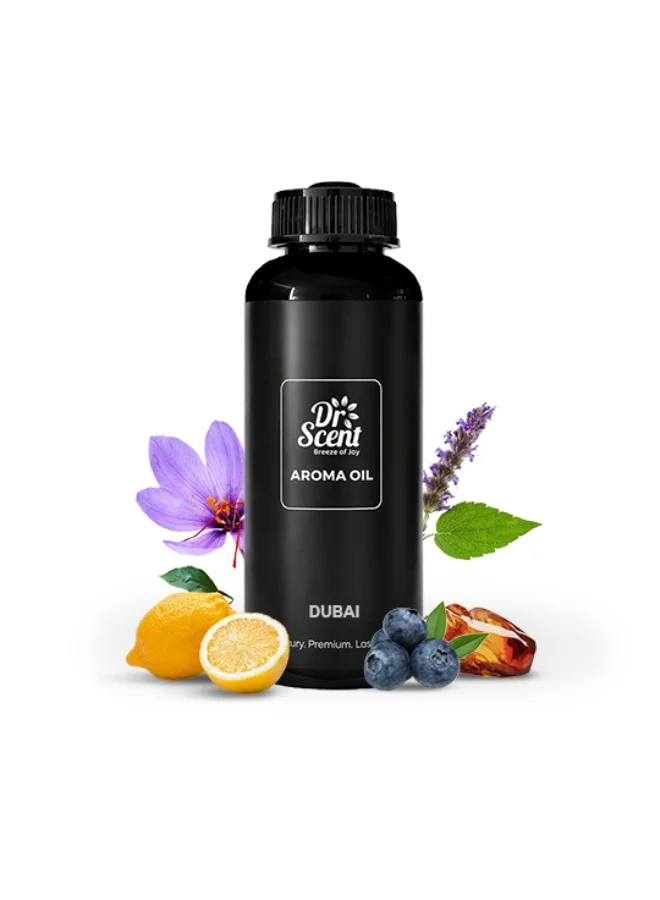 دكتور سينت زيت عطري فاخر من دكتور سنت | عطر دبي - بنفحات لطيفة وطبيعية من التوت الأزرق والزعفران والمسك الأبيض وإكليل الجبل والعنبر 475 مل