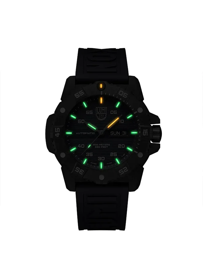 لومينكس ساعة يد رجالية بعقارب دائرية من المطاط مقاس  مم