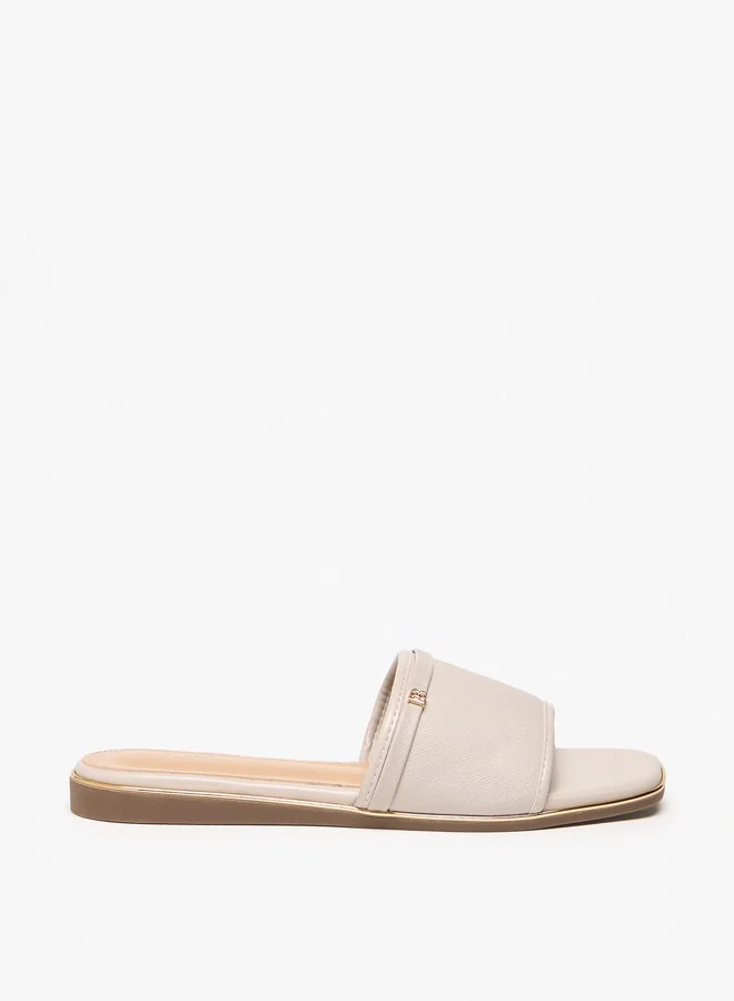 Flora Bella By Shoexpress Logo Accent Slip-On Sandals
