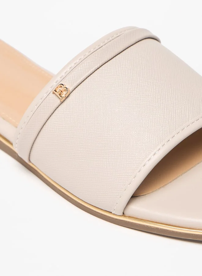 Flora Bella By Shoexpress Logo Accent Slip-On Sandals