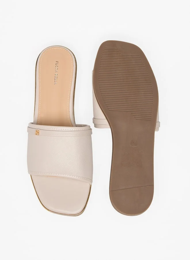 Flora Bella By Shoexpress Logo Accent Slip-On Sandals