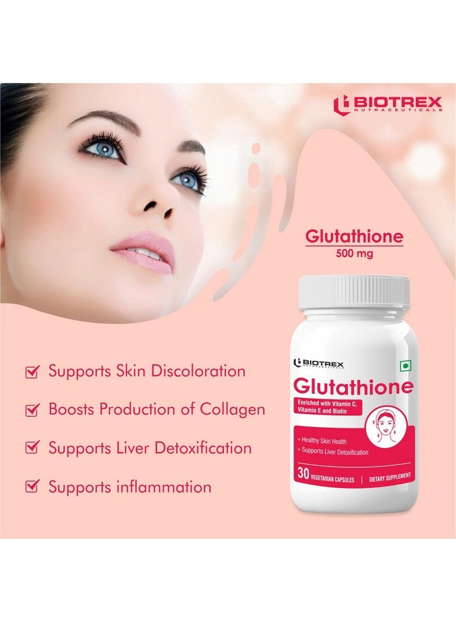Biotrex Nutraceuticals Biotrex Nutraceuticals Glutathione With Vitamin C & E, Biotin, Grape Seed Extract, Alpha Lipoic Acid, L-Lysine For Healthy Skin Health, Antioxidant Supplement - 30 Vegetarian Capsules - Image 5