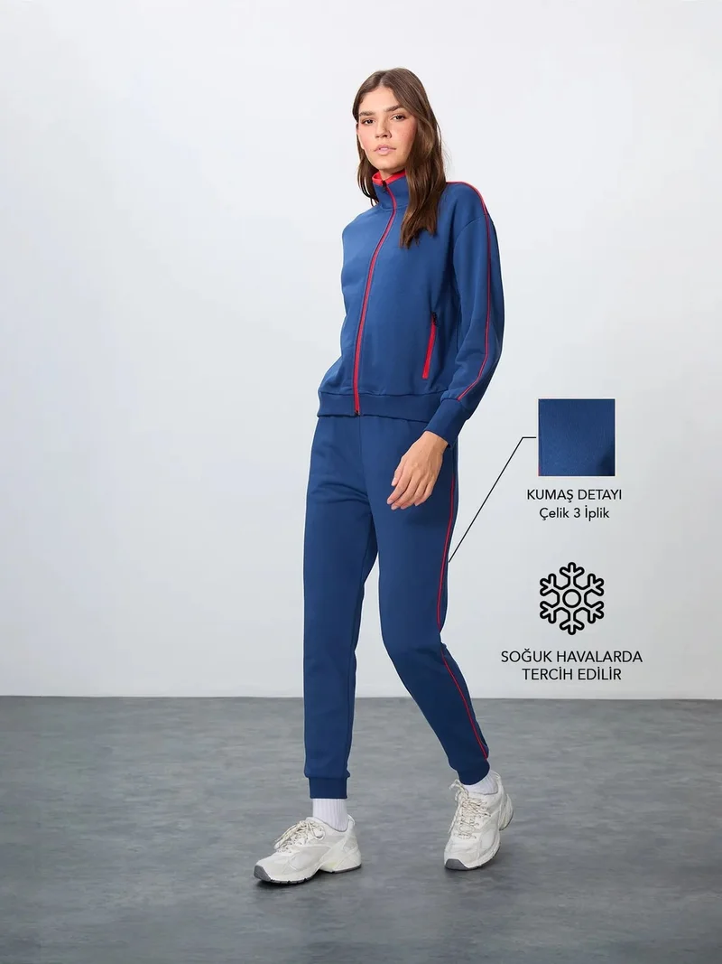 تومي لايف TOMMY Oversized Zip-collar Sweatshirt And Pants Set
