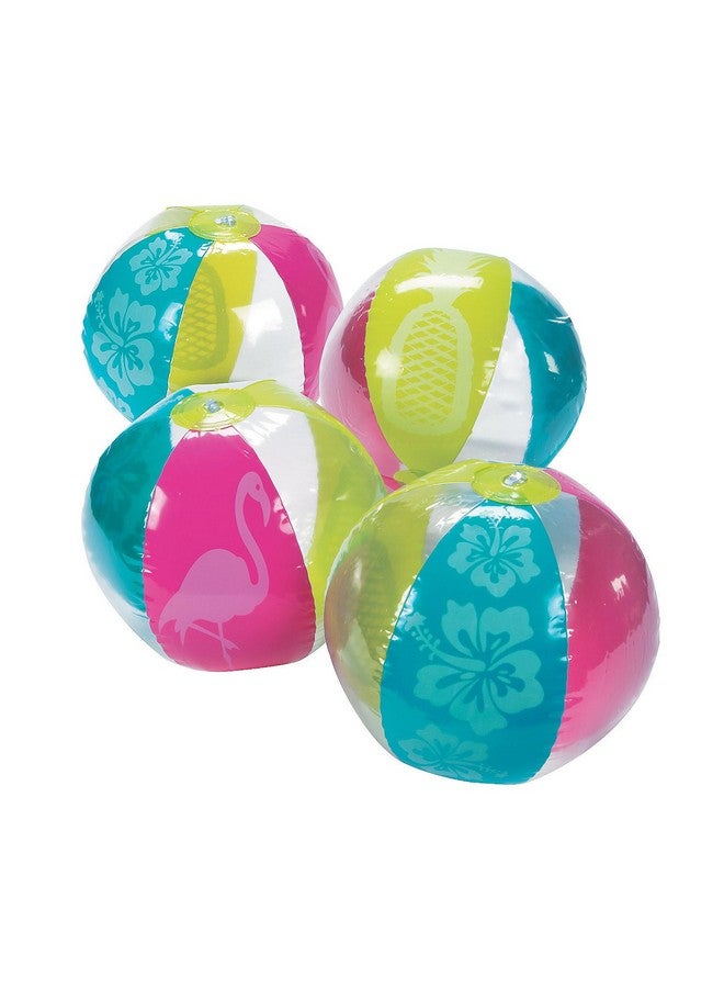 Fun Express Summer Fun Tropical Beach Balls - Set of 12 - Pool Party Beach Toys - Image 1