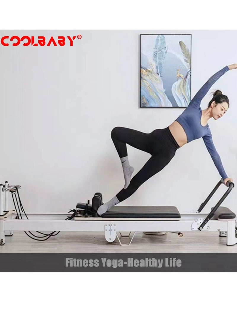Cool Baby Style COOLBABY Pilates Reformer  Pilates Core Bed Yoga Bed Sports Aluminum Alloy Material Home Stretch Home Stretch Training Fitness Equipment Folding Model - Image 2