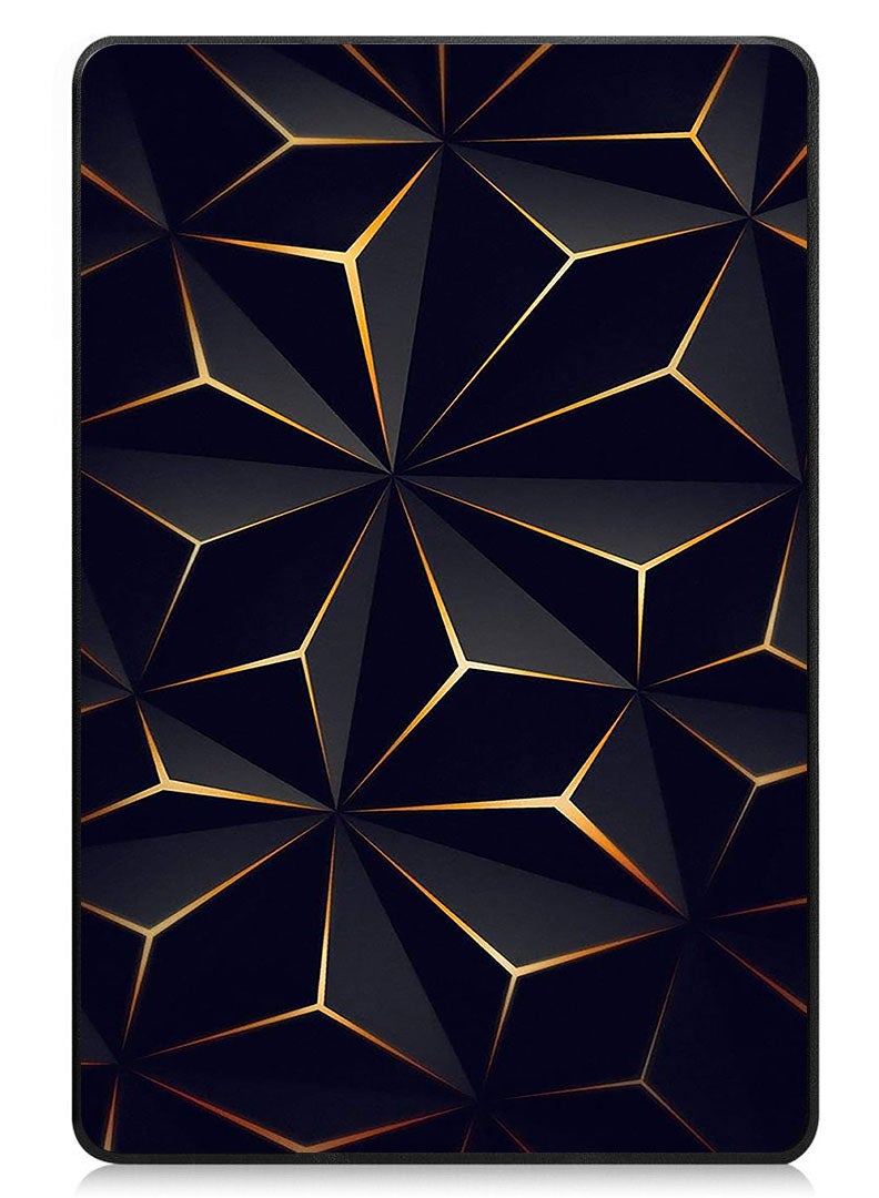 Theodor Protective Flip Case For Lenovo Tab M9 (2023) With Trifold Stand Auto Wake Sleep Shockproof Cover Black Gold Patter - Image 1