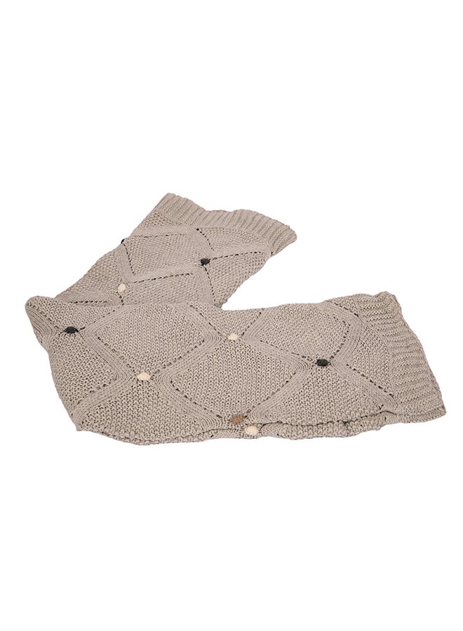 Alina Blanket 100% Cotton Knitted (Mini Moss Bubble Light Grey ) - Image 2