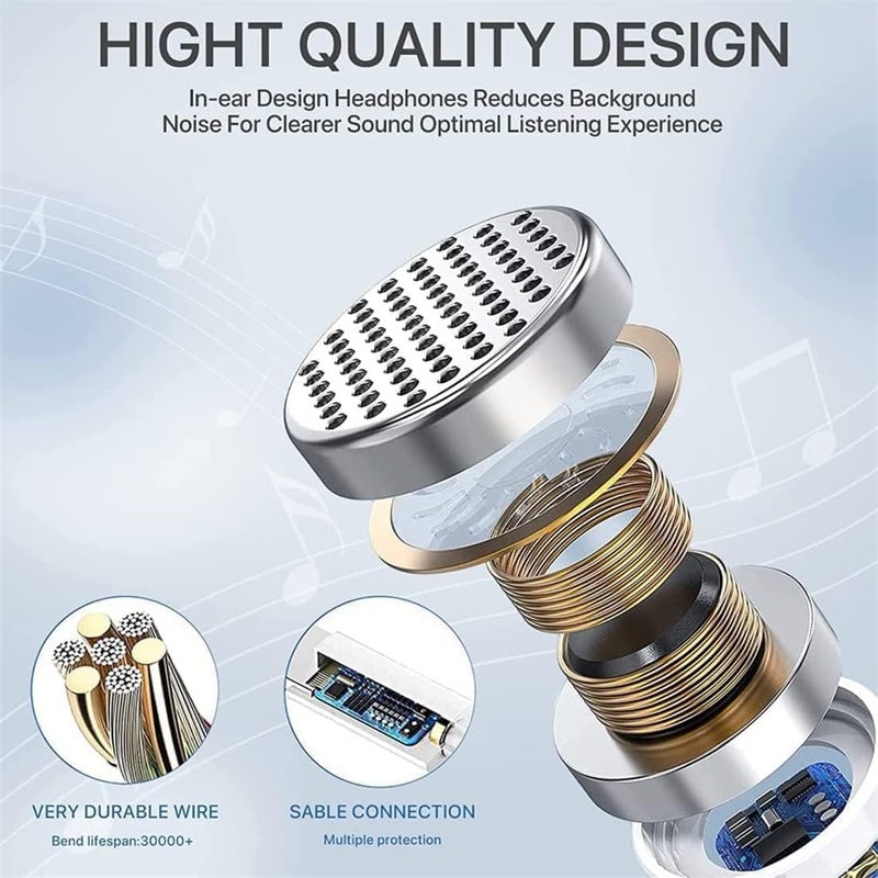 Honor AM33R Earphones Classic USB C Headset Stereo Audio Wired Headphone with Mic Microphone Volume Control Wind Compatible with Samsung and IPhone 15 and All Mobile Phones Devices - Image 4