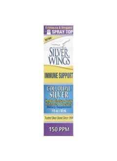 Natural Path Silver Wings Natural Path Silver Wings, Colloidal Silver Herbal Tincture Spray, Echinacea & Oregano, 1 fl oz (30 ml)  - Image 1