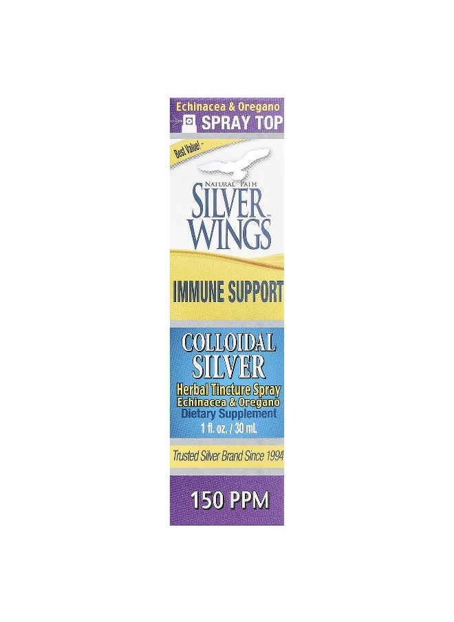 Natural Path Silver Wings Natural Path Silver Wings, Colloidal Silver Herbal Tincture Spray, Echinacea & Oregano, 1 fl oz (30 ml)  - Image 1