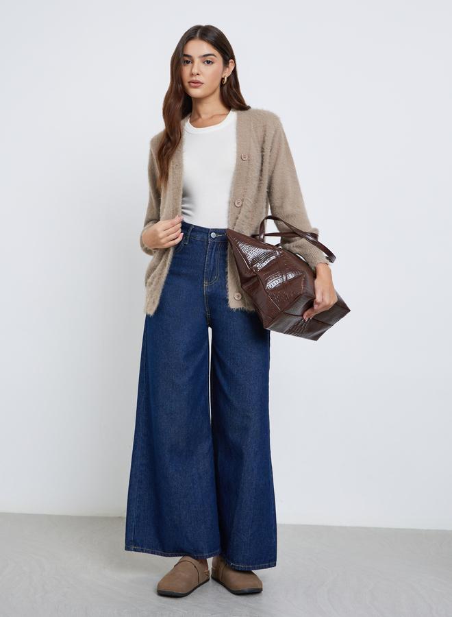 ستايلي كارديجان بقصة عادية ونسيج يارن - Image 2