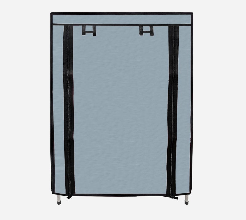 SANAMSTORE Metal 4 Tier Rack Shoe/Clothes/books stand Rack with cover for home (Need to Be Assemble - DIY) -Grey - Image 3