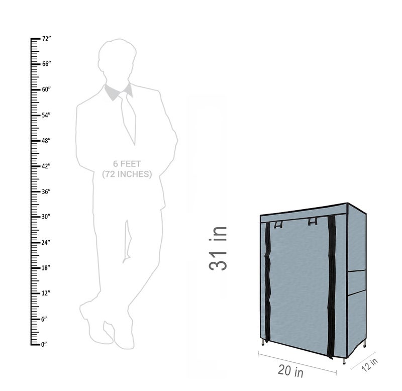 SANAMSTORE Metal 4 Tier Rack Shoe/Clothes/books stand Rack with cover for home (Need to Be Assemble - DIY) -Grey - Image 4