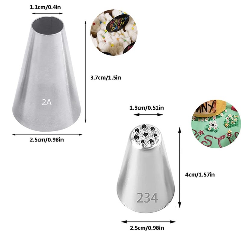 Bmaacye Large Icing Piping Tips Set for Cake Decorating,6 Decorating Tips Stainless Steel Pastry Tips,Flower Frosting Tips Nozzles,#1M 2A 2D 2F 6B 234 - Image 4