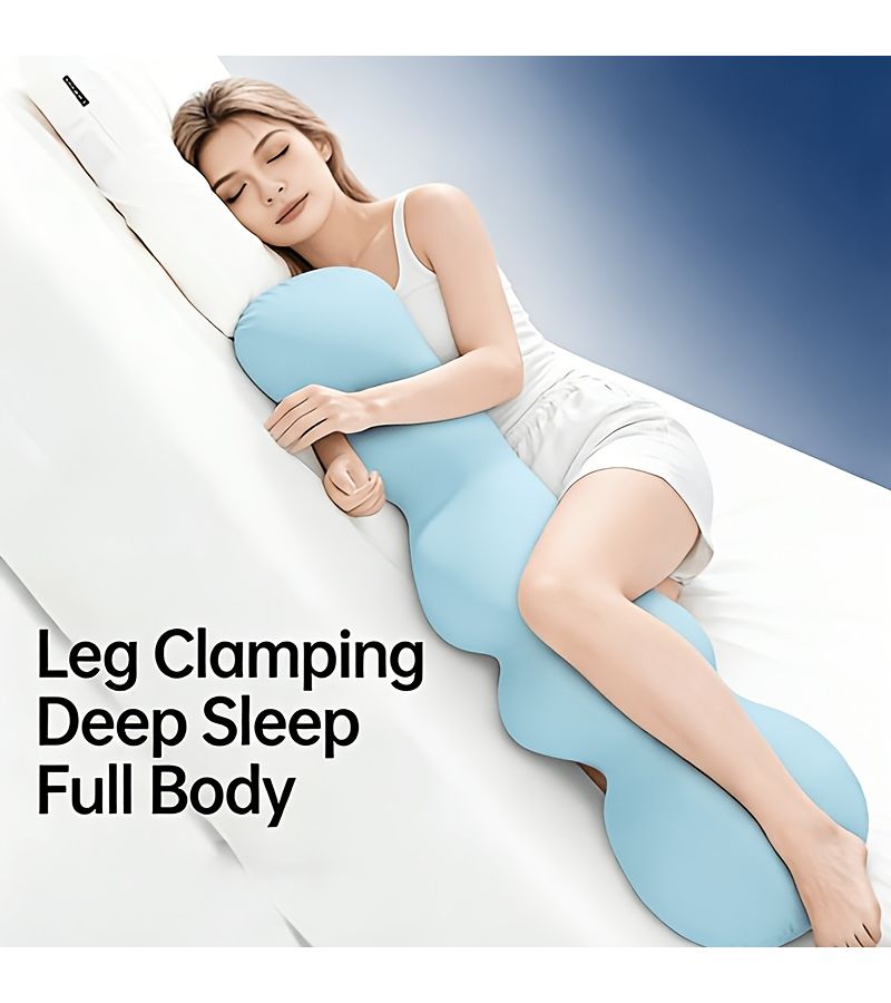 Blue Five In One Body Pillow 40 55 Inch Wedge Ergonomic Side Sleeper - Image 4